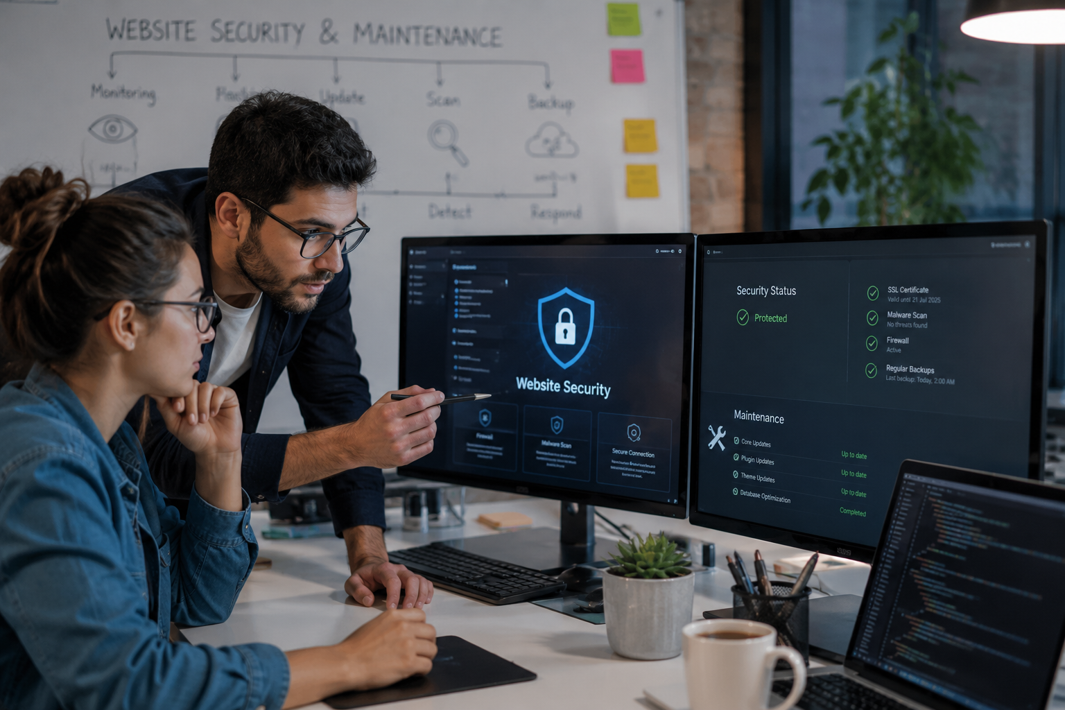 Website security monitoring for a business in Ajman